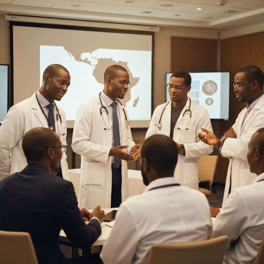 African medical professionals at a Pan-African healthcare conference